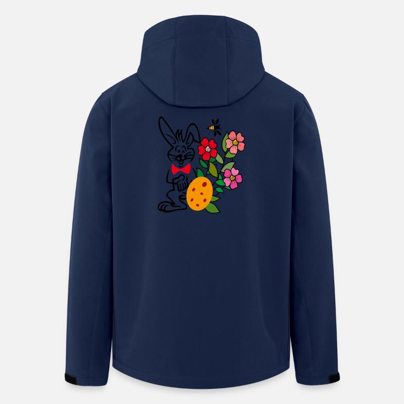 Osterhase mit Blumen und Osterei - Recycelte Männer Softshell-Jacke von Stanley/Stella - Navy