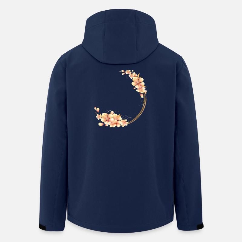 Pfirsichblüten Kranz im samtig-weichen Pfirsichton - Recycelte Männer Softshell-Jacke von Stanley/Stella - Navy