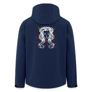 Jungfrau-Farbe - Recycelte Männer Softshell-Jacke von Stanley/Stella - Navy - Hinten - AI Model Male 185 light (185cm)