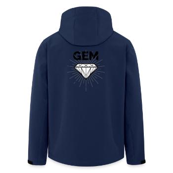 Geometric Diamond Radiation - Men’s Recycled Softshell Jacket by Stanley/Stella - navy - Back - AI Model Male 185 light (185cm)