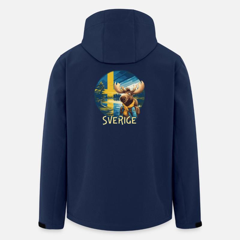Sverige - Suède - Schweden - Elch - Moose - Älg - Veste softshell homme en polyester recyclé Stanley/Stella - marine