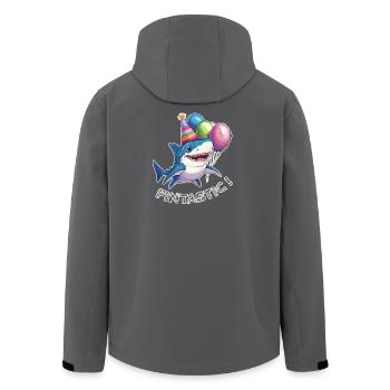 Jaw-some Celebration - Men’s Recycled Softshell Jacket by Stanley/Stella - anthracite - Back - AI Model Male 185 light (185cm)