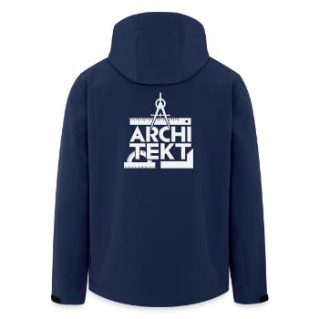 Architektur Entwurf Raster Symbolik - Recycelte Männer Softshell-Jacke von Stanley/Stella - Navy - Hinten - AI Model Male 185 light (185cm)