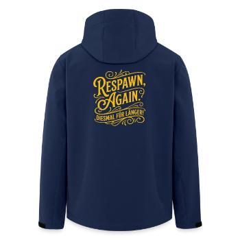 Respawn Again Gaming Spruch Design - Recycelte Männer Softshell-Jacke von Stanley/Stella - Navy - Hinten - AI Model Male 185 light (185cm)