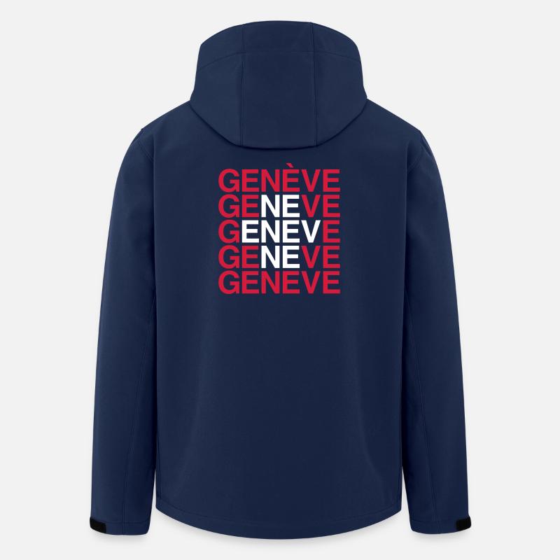 GENÈVE Genève Suisse Suisse Drapeau - Veste softshell homme en polyester recyclé Stanley/Stella - marine