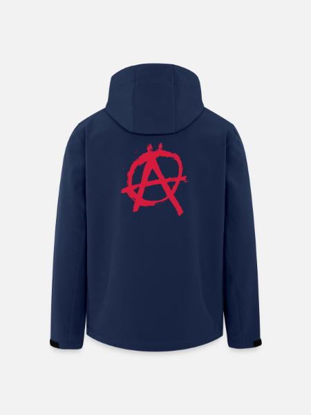 Kunstvoller Anarchie-Schriftzug - Recycelte Männer Softshell-Jacke von Stanley/Stella - Navy