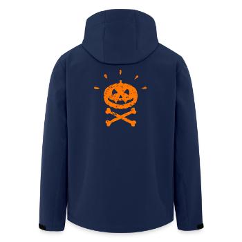 Gruseliger Jolly Roger Kürbis Halloween orange - Recycelte Männer Softshell-Jacke von Stanley/Stella - Navy - Hinten - AI Model Male 185 light (185cm)