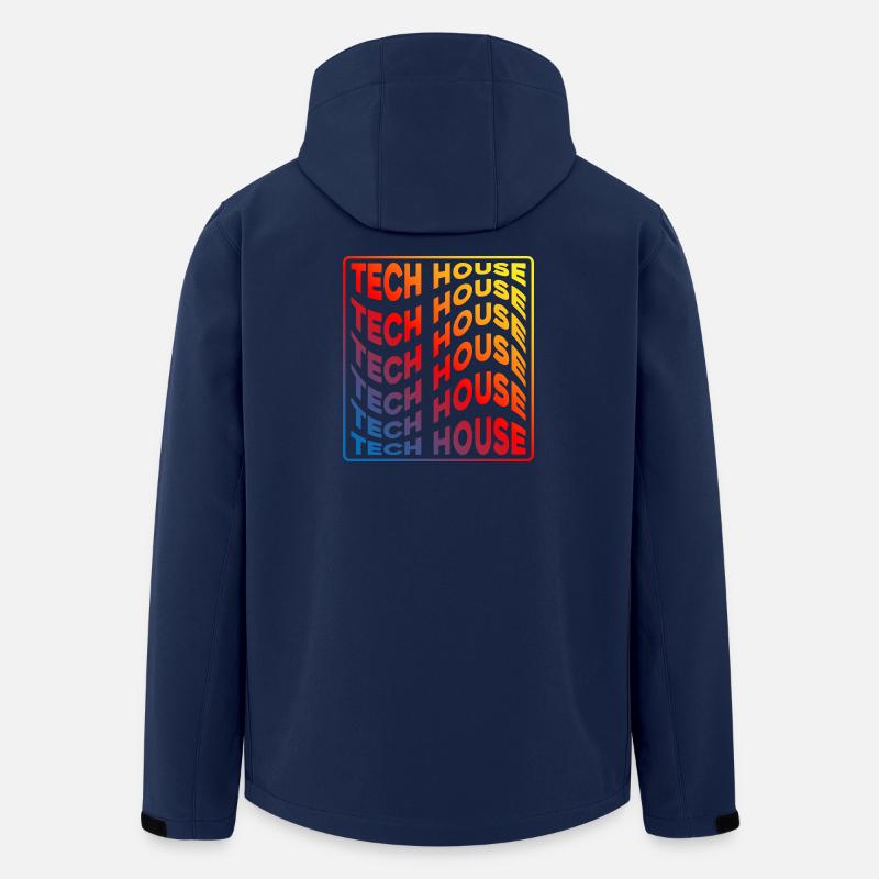 Tech House Neon Gradient Repeats - Men’s Recycled Softshell Jacket by Stanley/Stella - navy