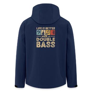 Kontrabassspieler Bassist Kontrabass - Recycelte Männer Softshell-Jacke von Stanley/Stella - Navy - Hinten - AI Model Male 185 light (185cm)