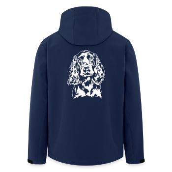 Boykin Spaniel Portrait Dog Dog Wilsigns - Men’s Recycled Softshell Jacket by Stanley/Stella - navy - Back - AI Model Male 185 light (185cm)