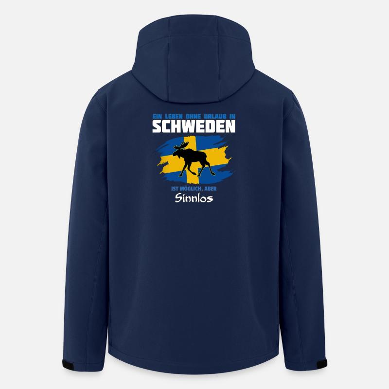 Schweden Meme Design mit Elchsilhouette - Recycelte Männer Softshell-Jacke von Stanley/Stella - Navy