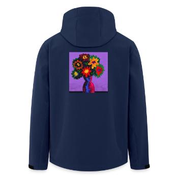 Blumenstrauß in der Vase - Recycelte Männer Softshell-Jacke von Stanley/Stella - Navy - Hinten - AI Model Male 185 light (185cm)