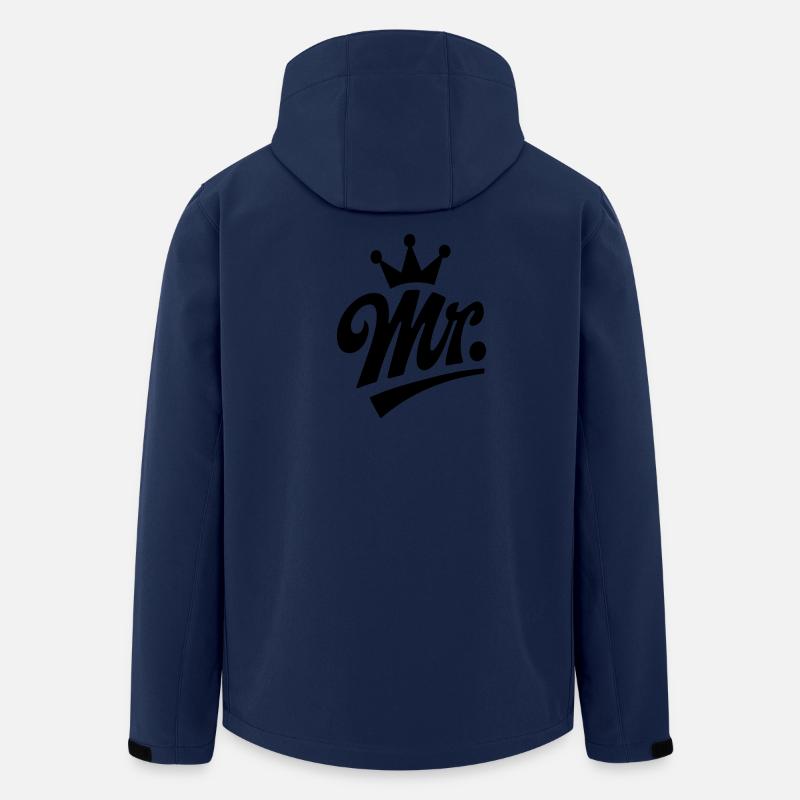 Mr. & Krone, personalisierbar - Recycelte Männer Softshell-Jacke von Stanley/Stella - Navy
