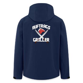 AUFTRAGSGRILLER Grillen BBQ Barbeque Grill Spruch - Recycelte Männer Softshell-Jacke von Stanley/Stella - Navy - Hinten - AI Model Male 185 light (185cm)