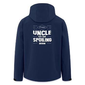 Onkel Geschenk Zum Ersten Mal Onkel - Recycelte Männer Softshell-Jacke von Stanley/Stella - Navy - Hinten - AI Model Male 185 light (185cm)