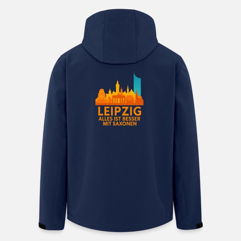 Leipzig Skyline Saxonen Spruch - Recycelte Männer Softshell-Jacke von Stanley/Stella - Navy