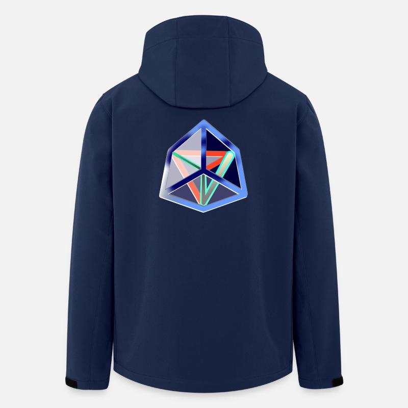 Mouvement géométrique (Icy Cube) - Veste softshell homme en polyester recyclé Stanley/Stella - marine