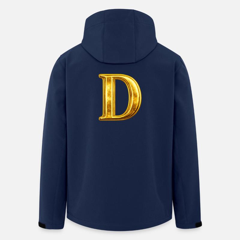 Monogramme en D Or - Veste softshell homme en polyester recyclé Stanley/Stella - marine