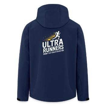Ultraläufer beweisen, dass Verrücktheit Spaß machen kann - Recycelte Männer Softshell-Jacke von Stanley/Stella - Navy - Hinten - AI Model Male 185 light (185cm)