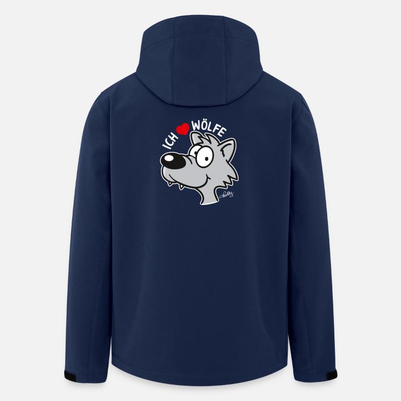 Ich liebe Wölfe - Recycelte Männer Softshell-Jacke von Stanley/Stella - Navy