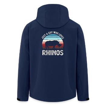 Nashorn Nashörner - Recycelte Männer Softshell-Jacke von Stanley/Stella - Navy - Hinten - AI Model Male 185 light (185cm)