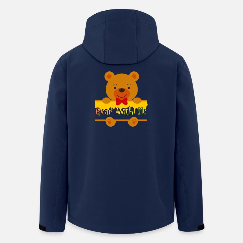 Bear With Me Cute Teddy Design - Men’s Recycled Softshell Jacket by Stanley/Stella - navy