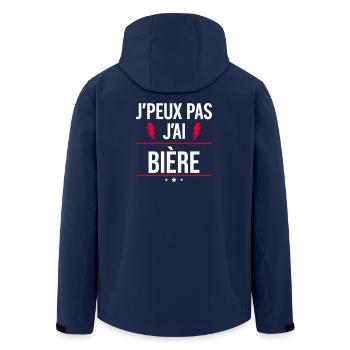 Ich kann kein Bier. Humor. Aperitif - Recycelte Männer Softshell-Jacke von Stanley/Stella - Navy - Hinten - AI Model Male 185 light (185cm)
