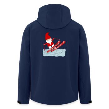 Zwerg fährt Ski, alter Skihase, Rot, weiß - Recycelte Männer Softshell-Jacke von Stanley/Stella - Navy - Hinten - AI Model Male 185 light (185cm)