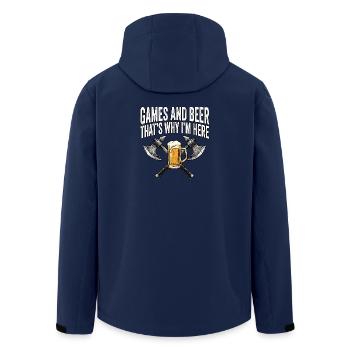 Mittelalter Axt Spiele Bier - Recycelte Männer Softshell-Jacke von Stanley/Stella - Navy - Hinten - AI Model Male 185 light (185cm)