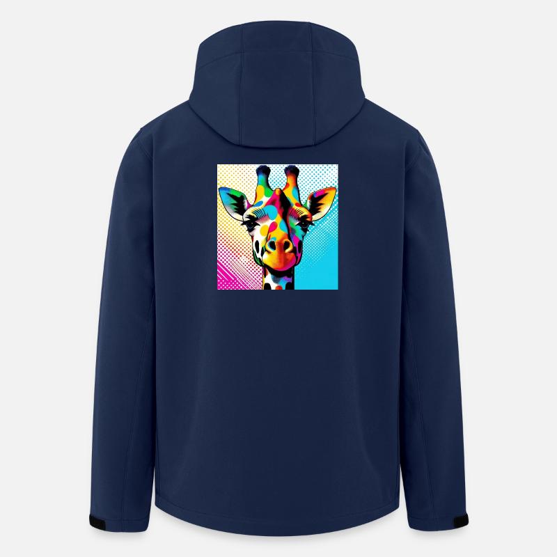 Giraffe Pop Art - Recycelte Männer Softshell-Jacke von Stanley/Stella - Navy