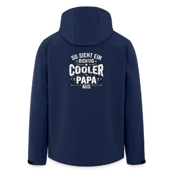 Vaterschaft Cooler Papa - Recycelte Männer Softshell-Jacke von Stanley/Stella - Navy - Hinten - AI Model Male 185 light (185cm)