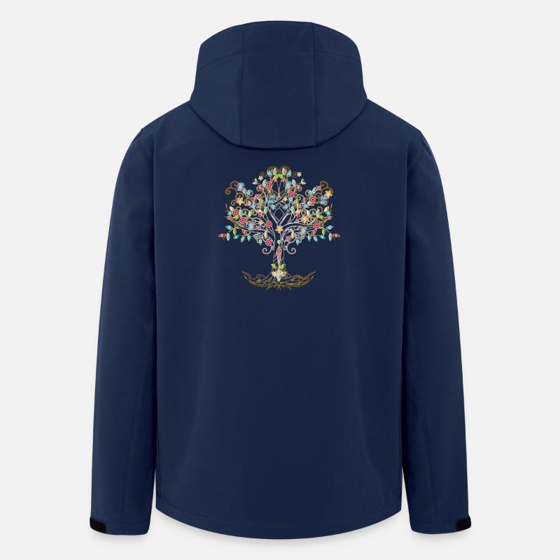 fantasievoller Baum in metallenen Farben - Recycelte Männer Softshell-Jacke von Stanley/Stella - Navy