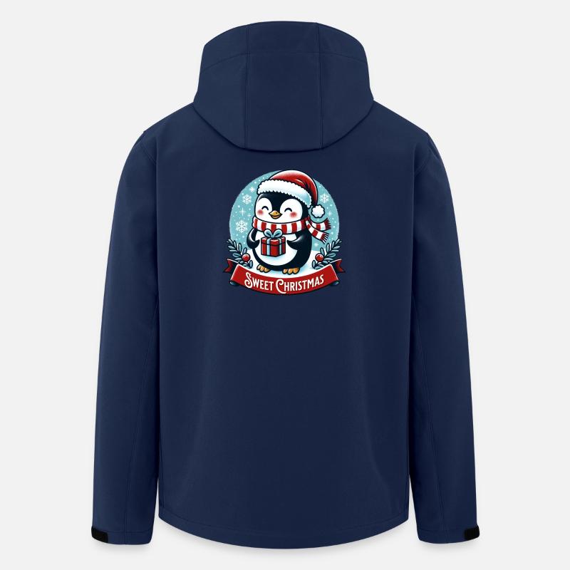 Mignon cadeau de pingouin de Noël - Veste softshell homme en polyester recyclé Stanley/Stella - marine