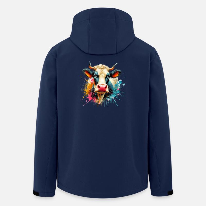 Kuh - Recycelte Männer Softshell-Jacke von Stanley/Stella - Navy