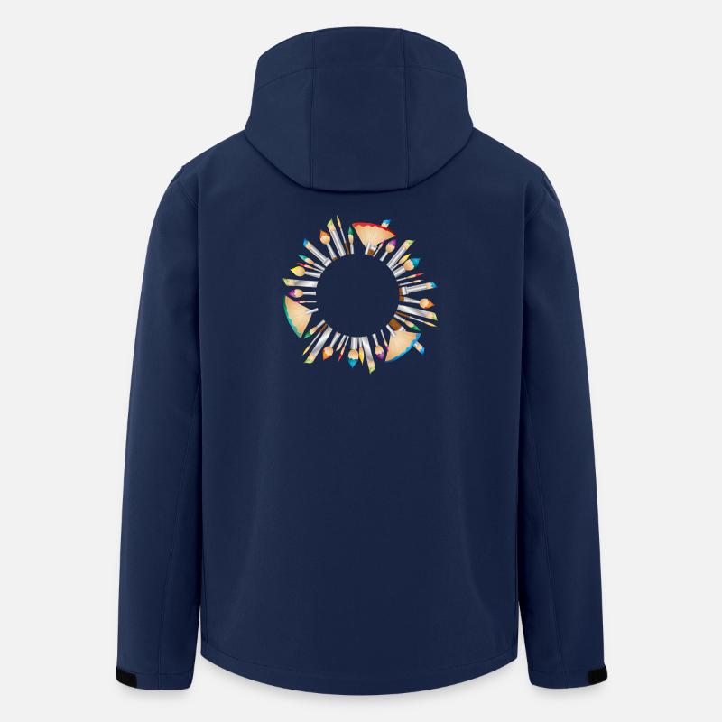 Artist brush frames – colourful & creative - Men’s Recycled Softshell Jacket by Stanley/Stella - navy