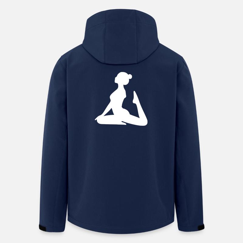 Yoga Forms Silhouettes White - Men’s Recycled Softshell Jacket by Stanley/Stella - navy