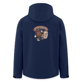 Kakao Wahrheit Ernährung Gesundheit - Recycelte Männer Softshell-Jacke von Stanley/Stella - Navy - Hinten - AI Model Male 185 light (185cm)