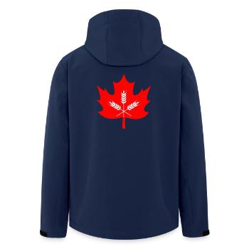 Canada maple leaf grain logo - Men’s Recycled Softshell Jacket by Stanley/Stella - navy - Back - AI Model Male 185 light (185cm)