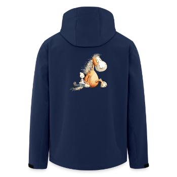 Funny Horse with Rider Horse Motif for Riders - Men’s Recycled Softshell Jacket by Stanley/Stella - navy - Back - AI Model Male 185 light (185cm)