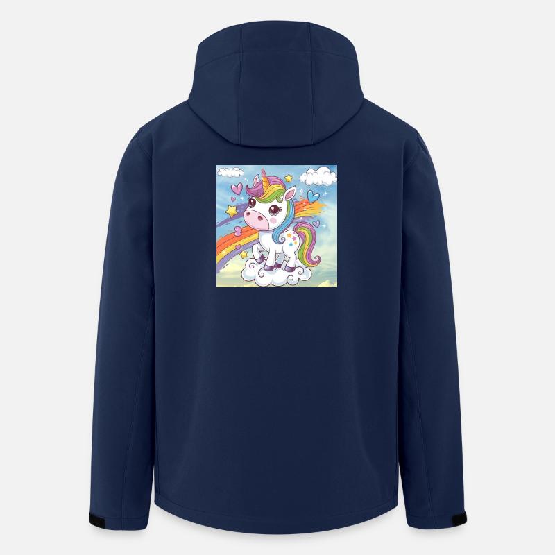 Rainbow Unicorn - Men’s Recycled Softshell Jacket by Stanley/Stella - navy