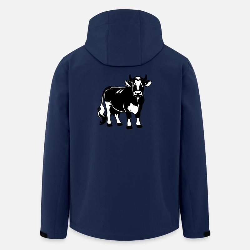 Schwarz-Weiß-Milchkuh-Design – Farm & Dairy - Recycelte Männer Softshell-Jacke von Stanley/Stella - Navy