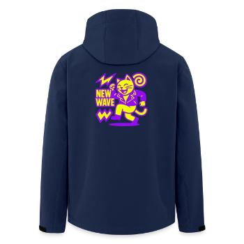 New Wave Cat - Recycelte Männer Softshell-Jacke von Stanley/Stella - Navy - Hinten - AI Model Male 185 light (185cm)