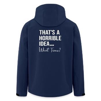 Das ist eine schreckliche Vorstellung, wann lustiges Zitat zu welcher Uhrzeit - Recycelte Männer Softshell-Jacke von Stanley/Stella - Navy - Hinten - AI Model Male 185 light (185cm)