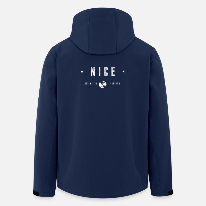 Nice Coordonnées Géographiques Stylisées - Veste softshell homme en polyester recyclé Stanley/Stella - marine