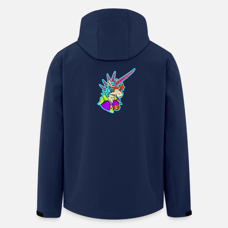 Neon-Einhorn Retro-Rocker - Recycelte Männer Softshell-Jacke von Stanley/Stella - Navy