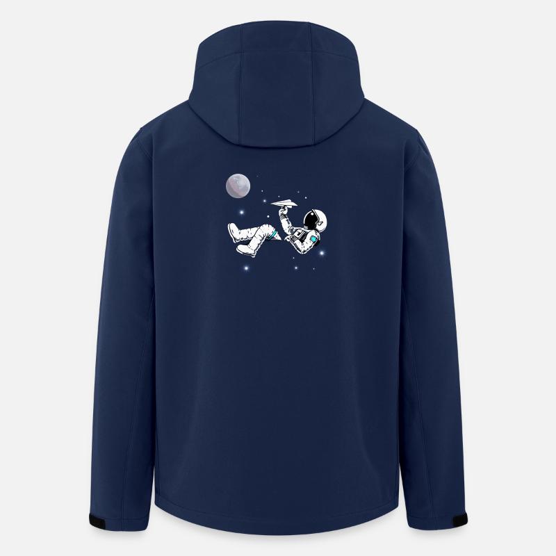 Astronaute. Astronaute qui joue. Avion papier - Veste softshell homme en polyester recyclé Stanley/Stella - marine