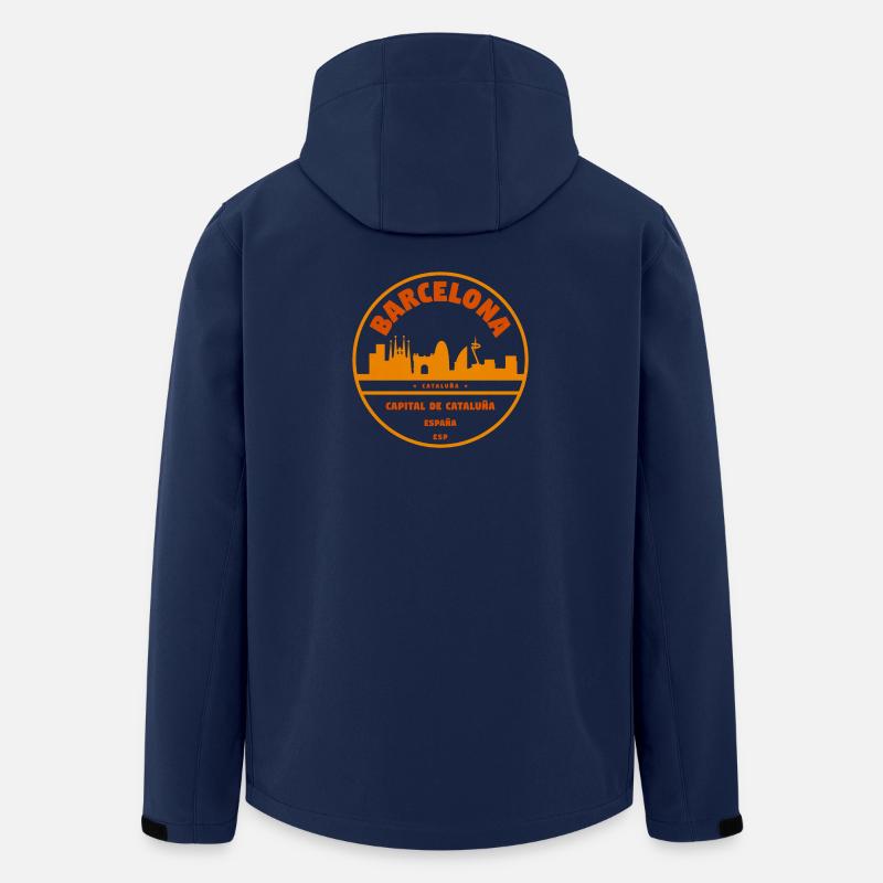Emblème de la Skyline de Barcelone - Veste softshell homme en polyester recyclé Stanley/Stella - marine