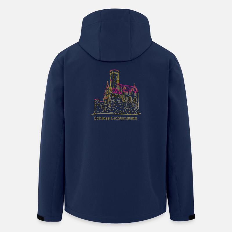 Schloss Lichtenstein, Märchenschloss, Deutschland - Recycelte Männer Softshell-Jacke von Stanley/Stella - Navy