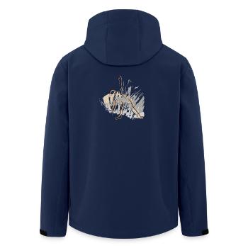 Yoga design by Rikel's Sport - Men’s Recycled Softshell Jacket by Stanley/Stella - navy - Back - AI Model Male 185 light (185cm)