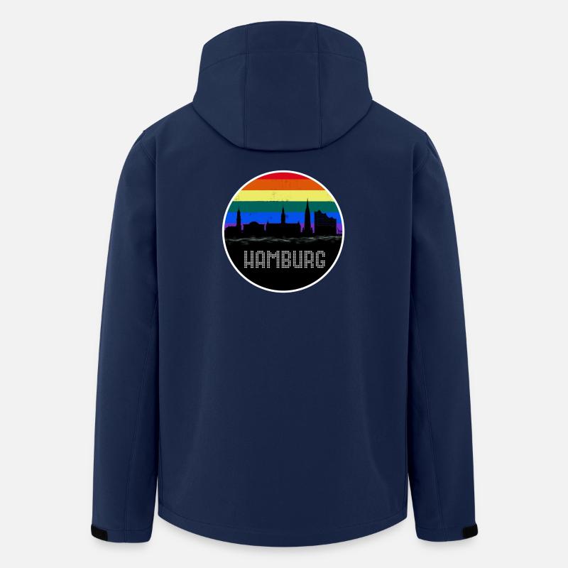 Arc-en-ciel Skyline de Hambourg - Veste softshell homme en polyester recyclé Stanley/Stella - marine